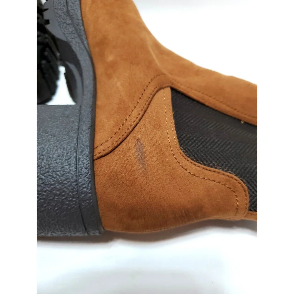 Sam Edelman Boots Womens 9.5M Lug Platform Cumberland Chunky Saddle Brown Circus
